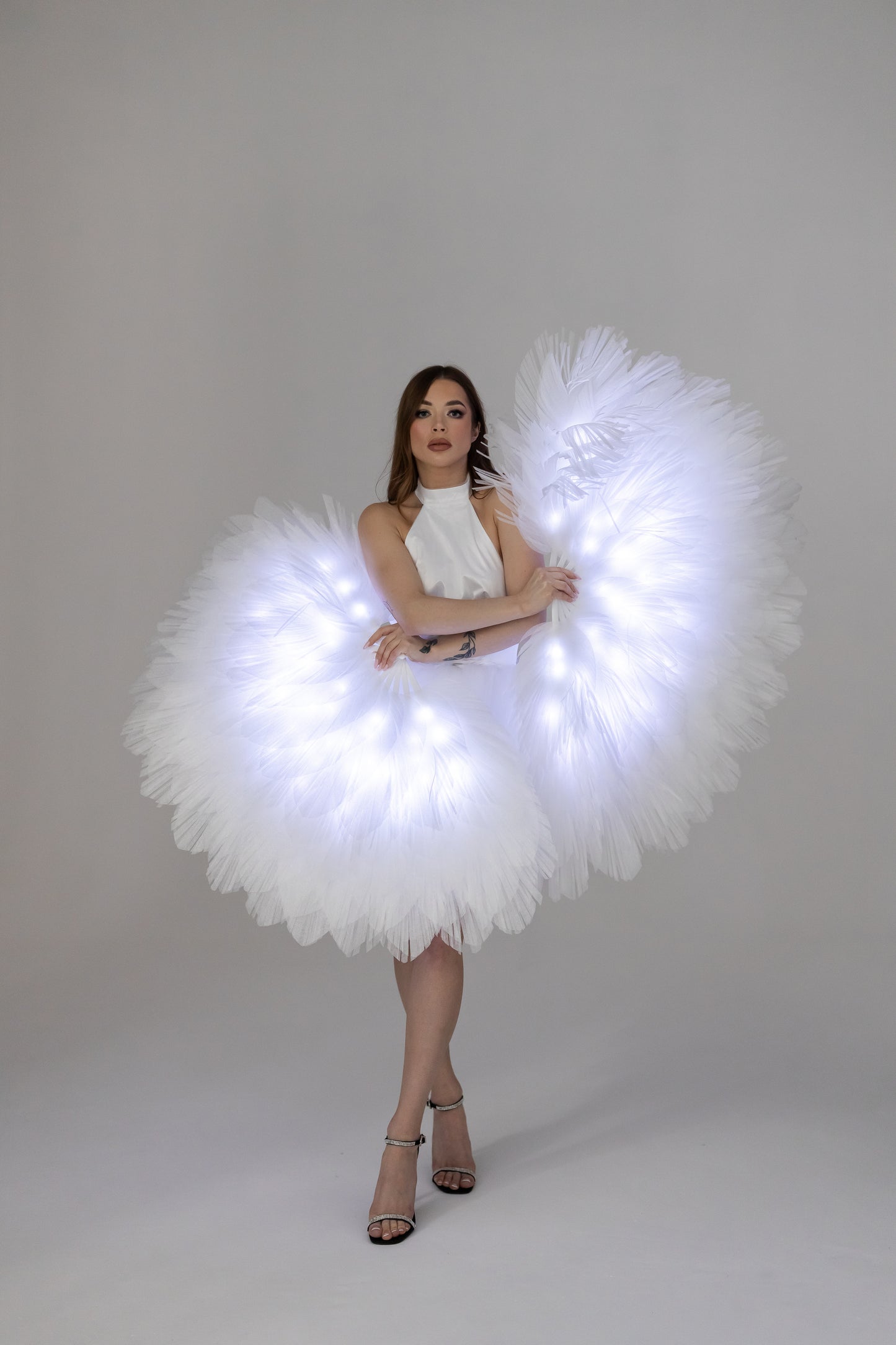 White fan costume LED Cosplay "Bogacci brand"