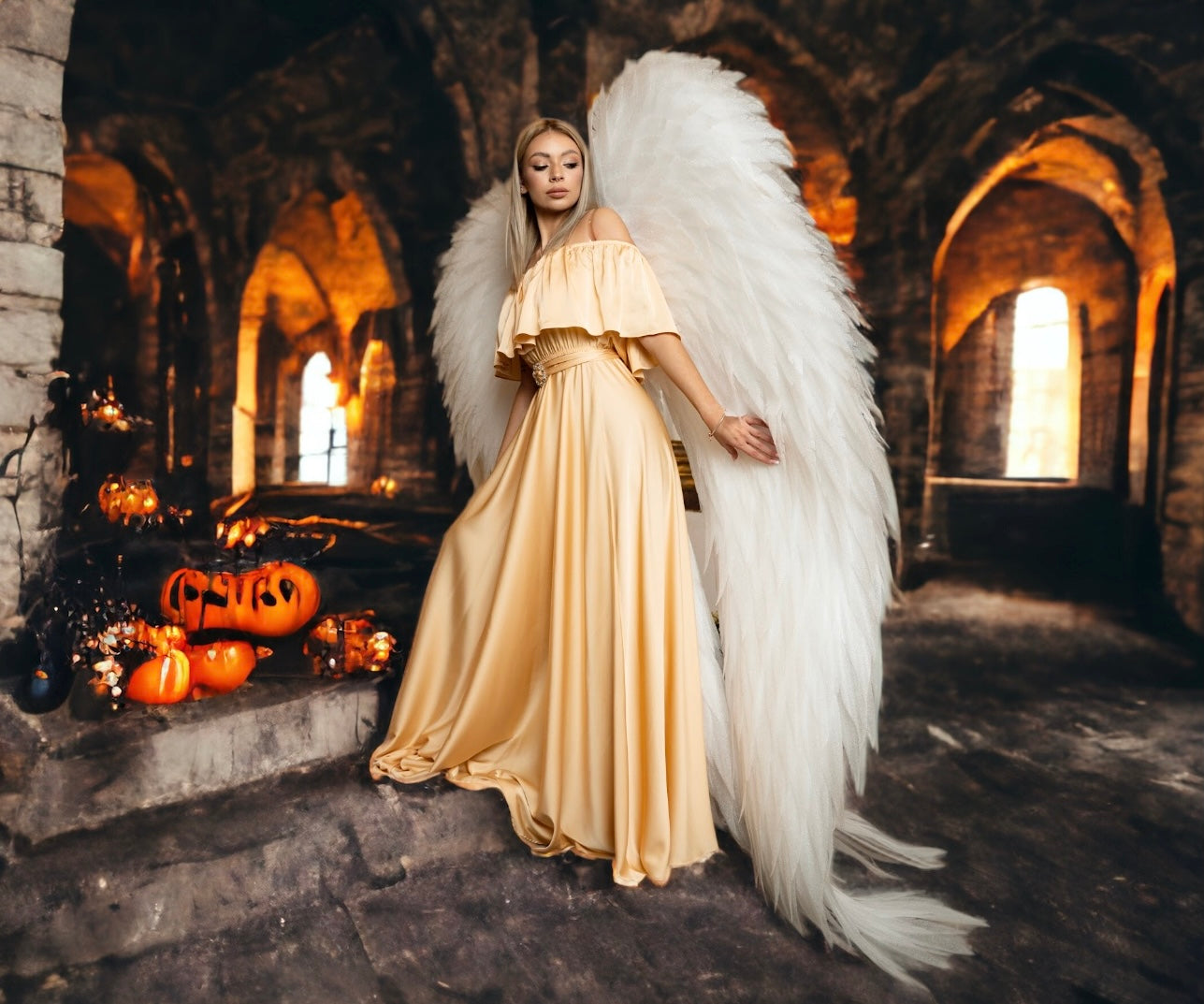 White Angel Wings Costume "Bogacci brand"