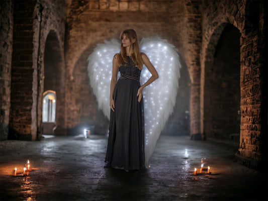 Led White Angel Wings Costume  "Bogacci brand"