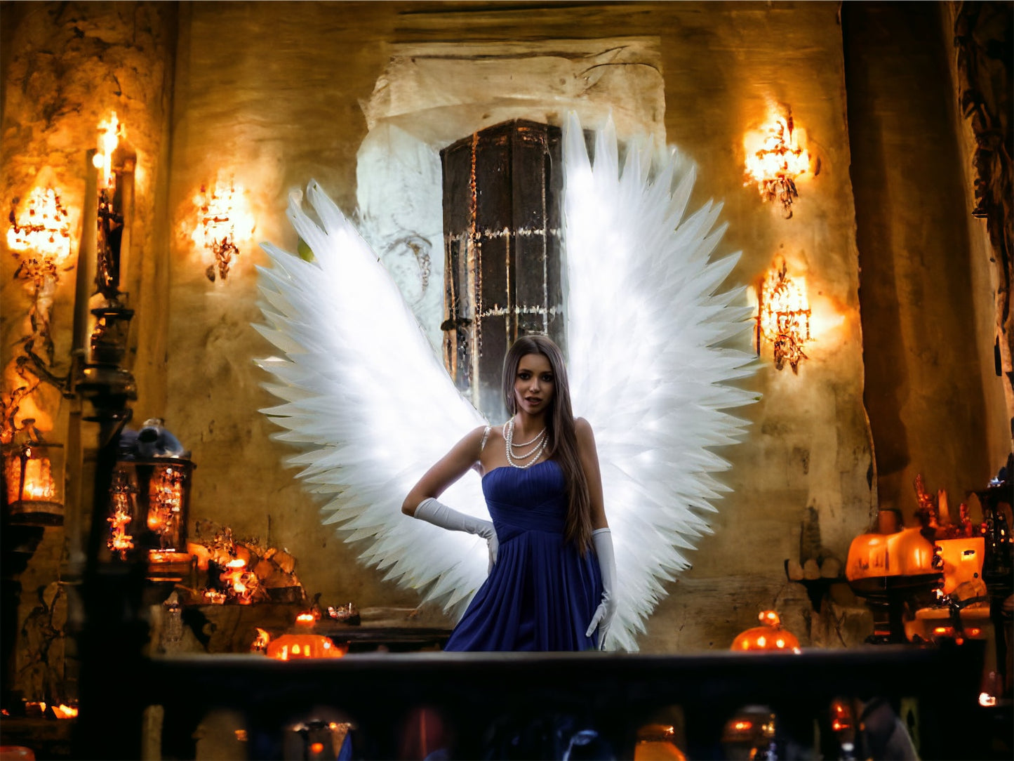 Led White Angel Wings Costume  "Bogacci brand"