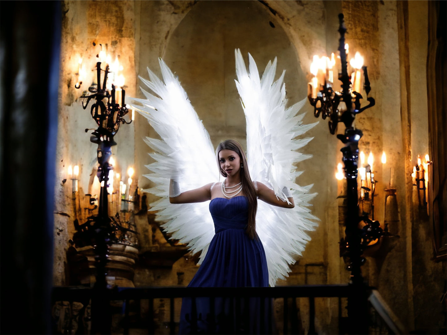 Led White Angel Wings Costume  "Bogacci brand"