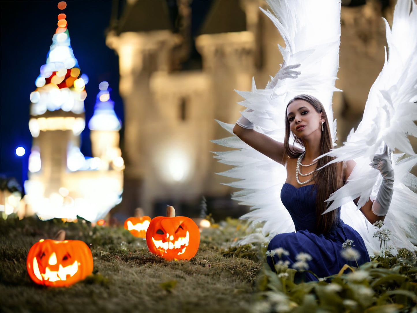 Led White Angel Wings Costume  "Bogacci brand"