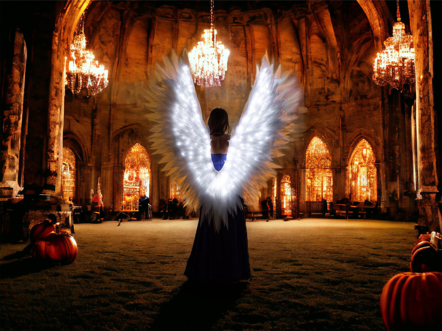 Led White Angel Wings Costume  "Bogacci brand"