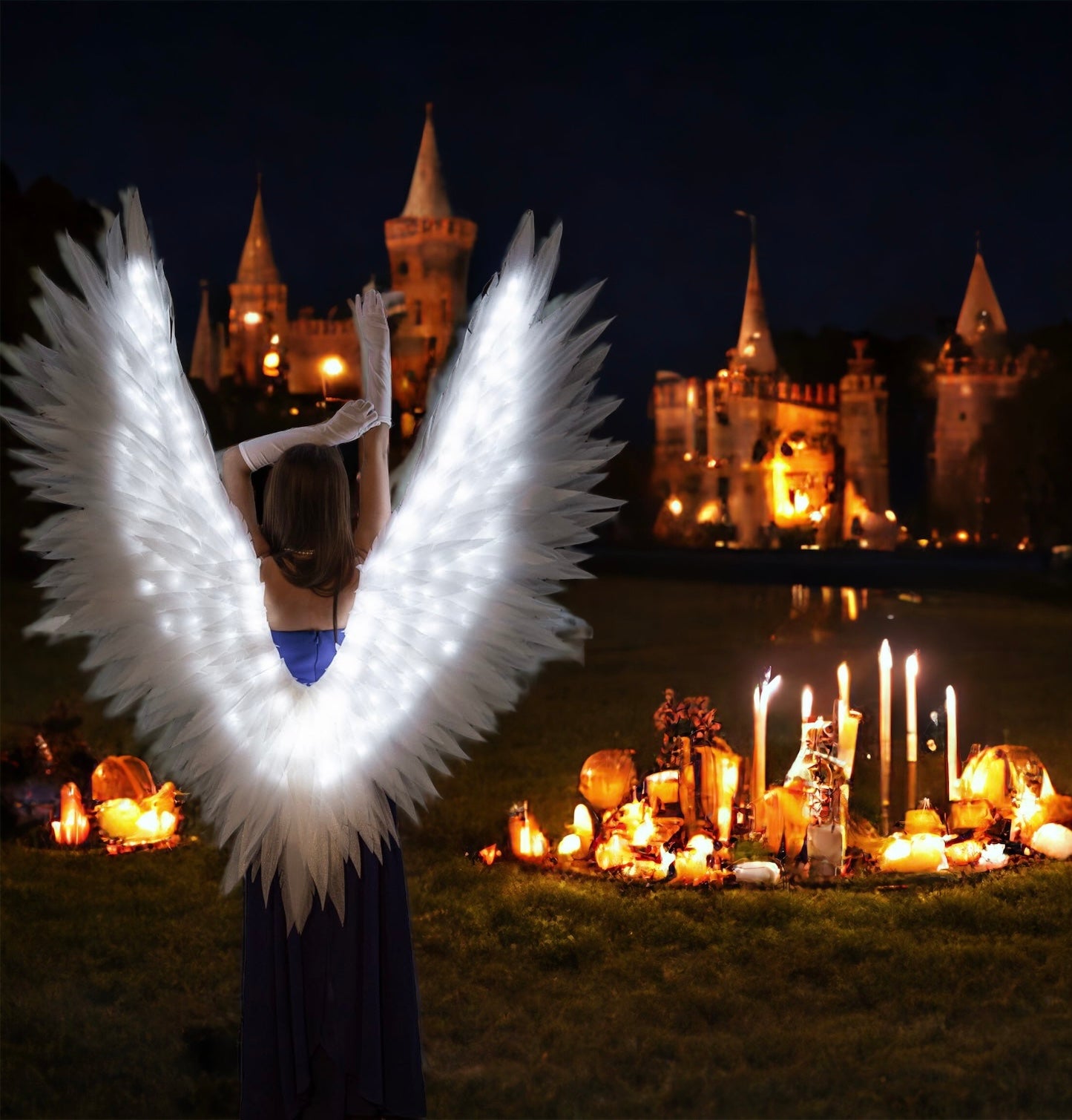 Led White Angel Wings Costume  "Bogacci brand"