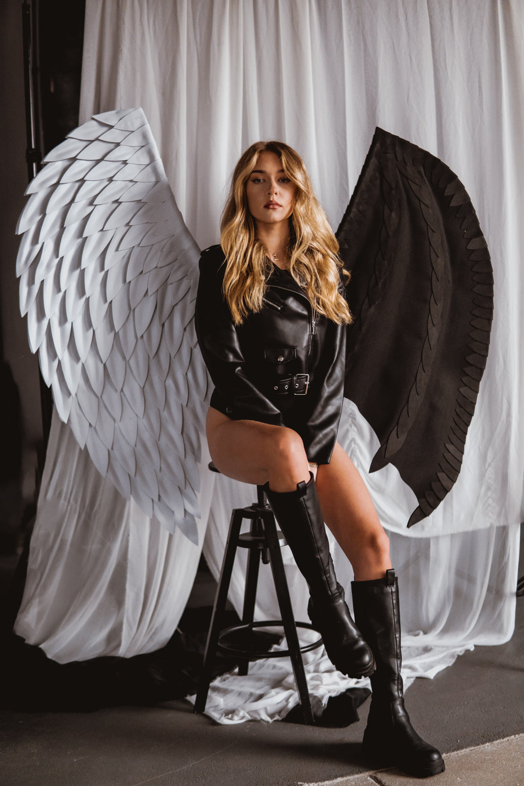 Black and White Dragon Wings Cosplay "Bogacci brand"