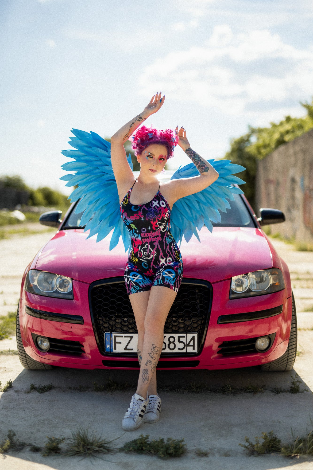 Angel Wings Blue Costume Cosplay "Bogacci brand"