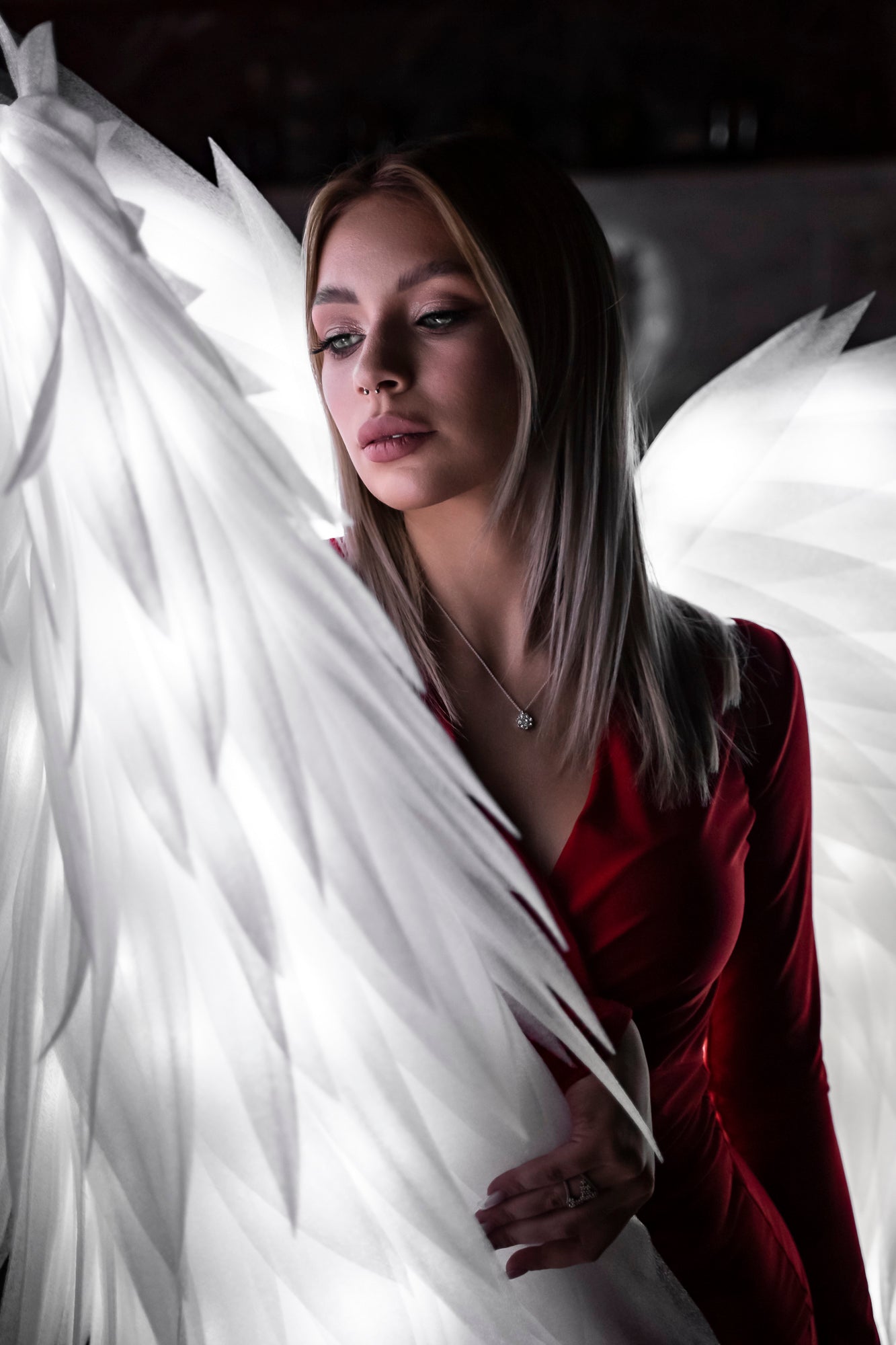 Déguisement Led Ailes d'Ange Blanc "Marque Bogacci"