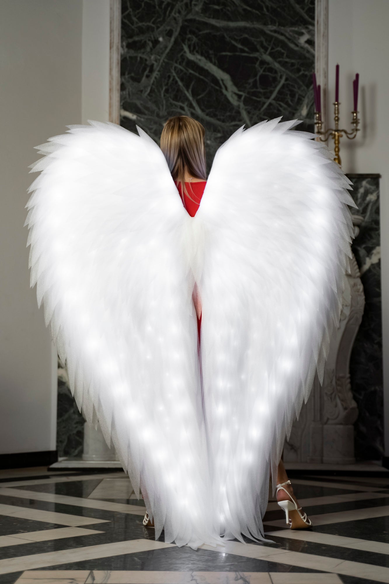 Déguisement Led Ailes d'Ange Blanc "Marque Bogacci"
